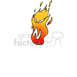 cartoon fire face clipart. Royalty-free image # 150764