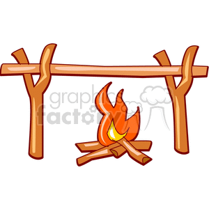 campfire for cooking clipart.