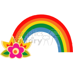 rainbow with a flower at the end clipart. Royalty-free image # 150954