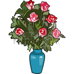   plant plants flower flowers bouquet bouquets rose roses vase vases  BBT0118.gif Clip Art Nature Plants 