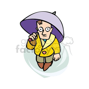 Man holding an umbrella clipart.