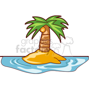 small island with one palm tree