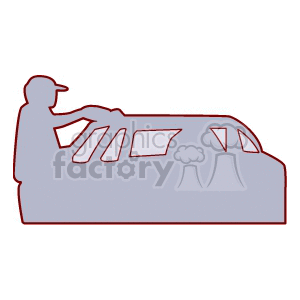 man washing his car clipart. Commercial use image # 153466