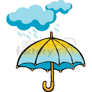 Umbrella with a rain cloud above it