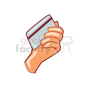 clipart - Credit card in a hand.