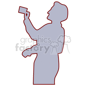 Person holding a credit card clipart. Royalty-free image # 153478