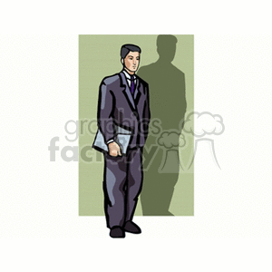A Man Standing Dressed in a Nice Suit clipart. Royalty-free image # 153883