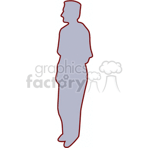 A Silhouette of a Man Standing alone clipart.