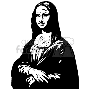 Black and White Mona Lisa clipart. Royalty-free image # 156312