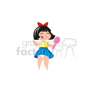 Black haired girl looking in a mirror clipart. Royalty-free image # 156518
