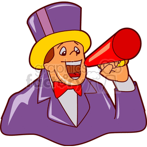 A Circus Director Speaking into a megaphone clipart.