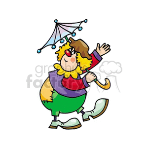   circus clown clowns umbrella umbrellas weather silly funny clown131.gif Clip Art People Clowns looking shoes hat hair