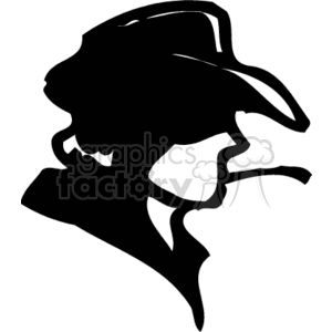   cowboy cowboys man guy people western silhouette silhouettes  cowboy701.gif Clip Art People Cowboys black and white straw side view