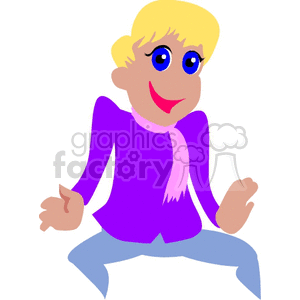 A Guy With a a Pink Scarf Doing his Dance Moves  clipart. Royalty-free image # 156877