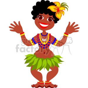 A Woman Dressed in a Tribal Costume Dancing clipart.