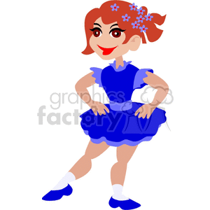 A Young Girl in a Blue Costume Performing a Dance clipart. Royalty-free image # 156901