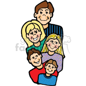 A Happy Family of Five clipart. Commercial use image # 157438