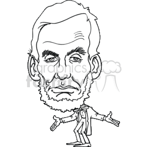 Black and white Abraham Lincoln clipart.