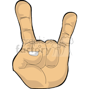 cartoon longhorn hand signal clipart. Commercial use image # 158471