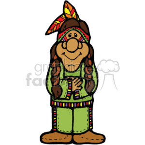 navajo country style indian cheif native american tribes Indian001PR_c Clip Art People Indians cartoon vector eps