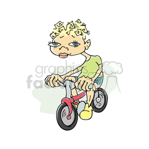 Child riding a bike clipart. Commercial use image # 158702