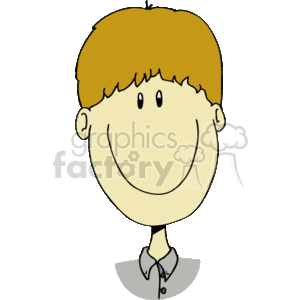 Brown haired smiling boy in a grey shirt clipart. Royalty-free image # 158770