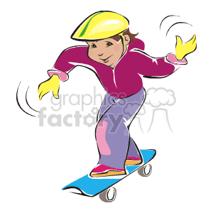 Little girl on a skateboard clipart. Royalty-free image # 158789