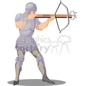 Knight shooting a crossbow clipart.