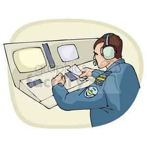 Male air traffic controller clipart. Commercial use image # 159686