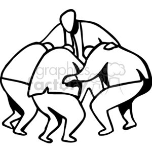 Black and White Executive Team Huddle clipart. Royalty-free image # 159731