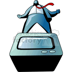   tv tvs television suit tall stand standing top  PBA0150.gif Clip Art People Occupations 