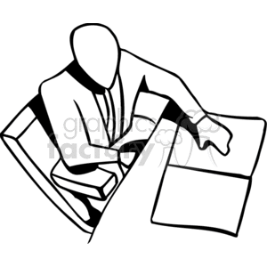   agreement contract read reading point desk  PBA0160.gif Clip Art People Occupations 
