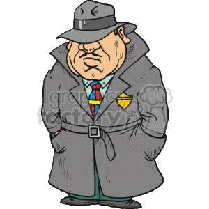A Police Officer in a Grey Trench Coat clipart. Royalty-free image # 161576