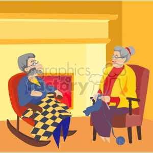   knit knitting grand mother grandma senior citizen  citizens010.gif Clip Art People Seniors 