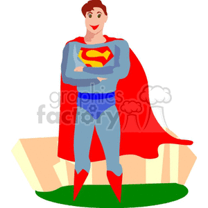 superman cartoon clipart. Commercial use image # 162384