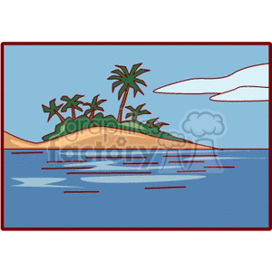 tropical island beach clipart. Commercial use image # 163024