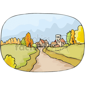   mountain mountains land road roads town country field fields  fallcountry.gif Clip Art Places Landscape 