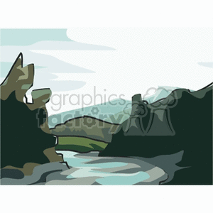   mountain mountains land tree trees forest  forest.gif Clip Art Places Landscape 