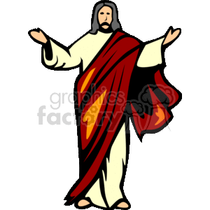 Jesus Christ with his arms raised  clipart. Commercial use image # 164204