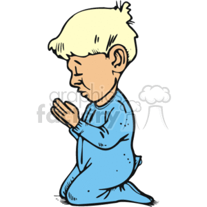 clipart - small boy praying.