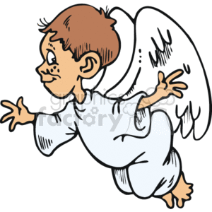 clipart - Boy angel flying.