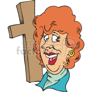  christian religion religious lady cross Christian042_ssc_c_ Clip Art Religion Christian 