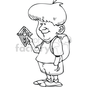 cartoon boy holding a dream catcher clipart. Royalty-free image # 164765
