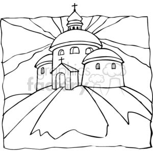 black and white church clipart. Royalty-free image # 164840
