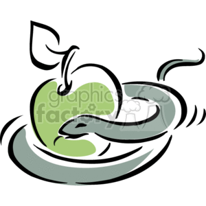 The apple and snake clipart. Royalty-free image # 164975