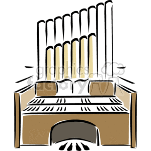cartoon church organ
