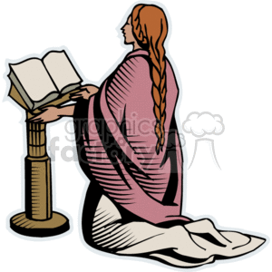 women praying in church clipart. Commercial use image # 165000