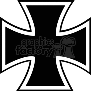 black and white vector iron cross clipart. Royalty-free image # 167030