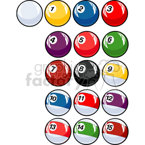 pool balls clipart. Commercial use image # 167783