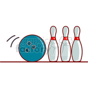 cartoon bowling ball knocking down pins  animation. Commercial use animation # 168646